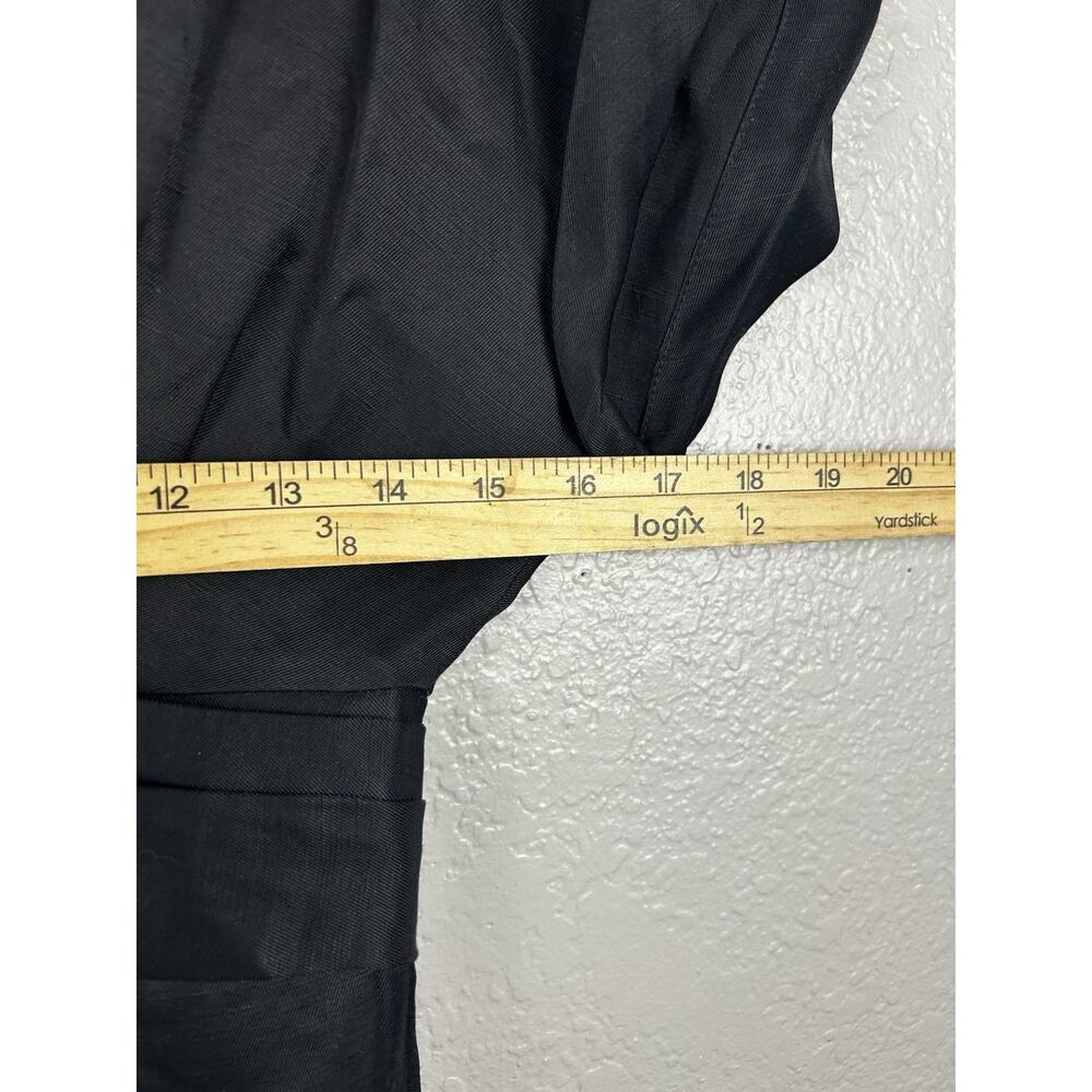 SANDRO Tenerife Jumpsuit EU 36 US 4 Short Sleeve Pleated V Neck Black - Picture 9 of 16